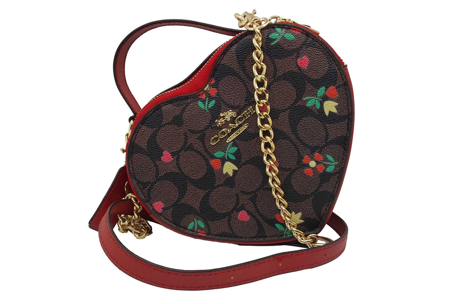 Coach Heart Crossbody Red Purse / Handbag