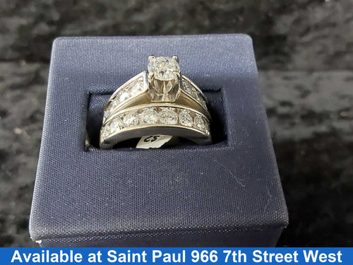 Ring - Engagement Set - White Gold 14k (.585) 9.75 grams Size 20