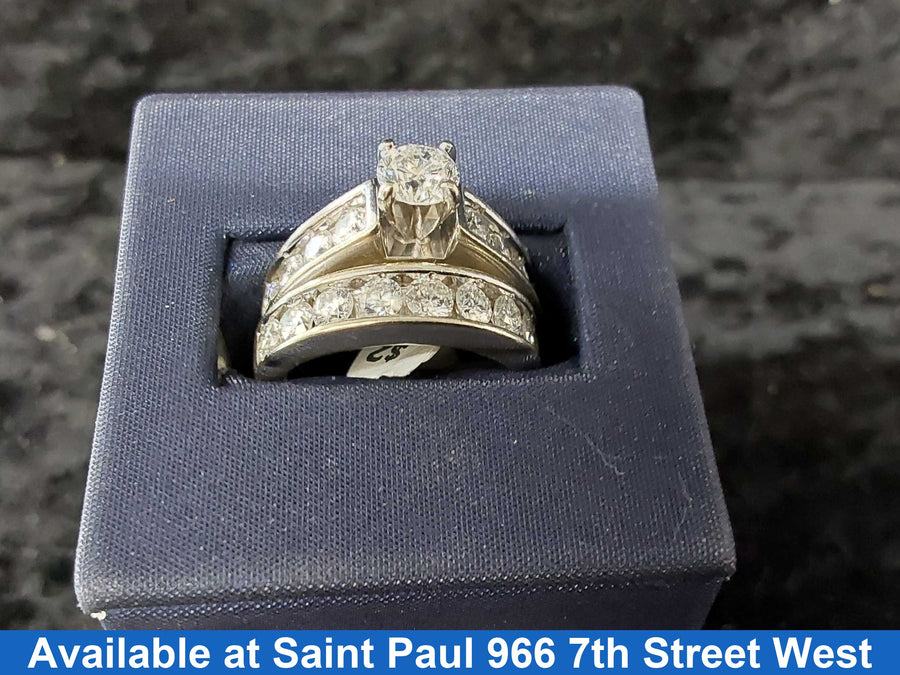 Ring - Engagement Set - White Gold 14k (.585) 9.75 grams Size 20