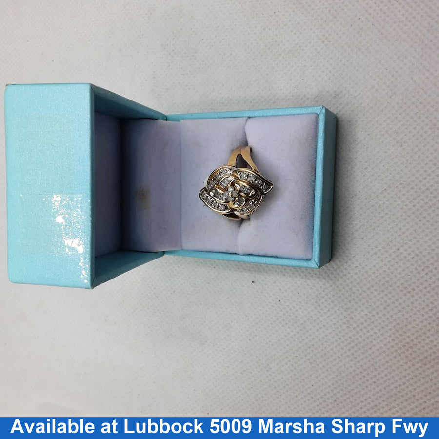 Women's Ring - Yellow Gold 10k (.417) 5.2 grams Size 20