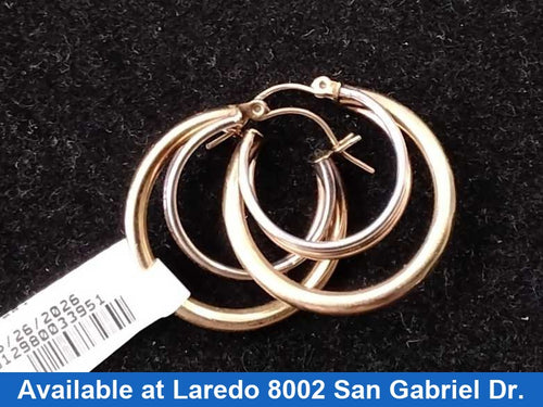 Hoop Earrings - Tricolor Gold 14k (.585) 3.2 grams