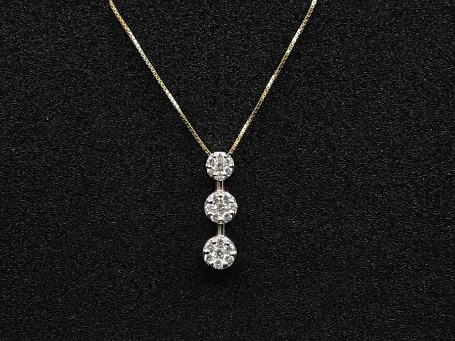 Diamond Pendant - White Gold 14k (.585) 4.9 grams