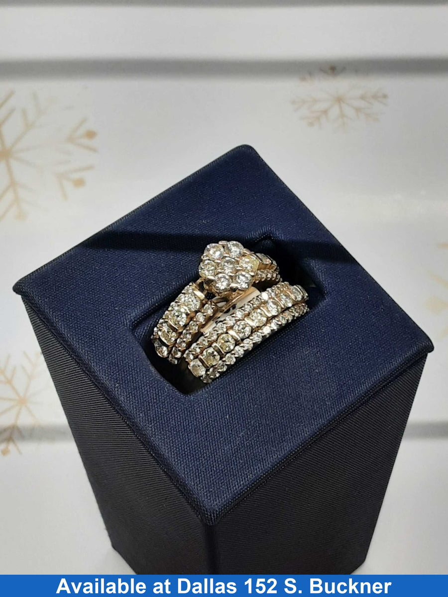 Ring - Engagement Set - Yellow Gold 10k (.417) 6.7 grams Size 20
