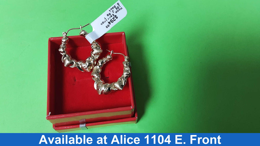Hoop Earrings - Yellow Gold 10k (.417) 2.8 grams