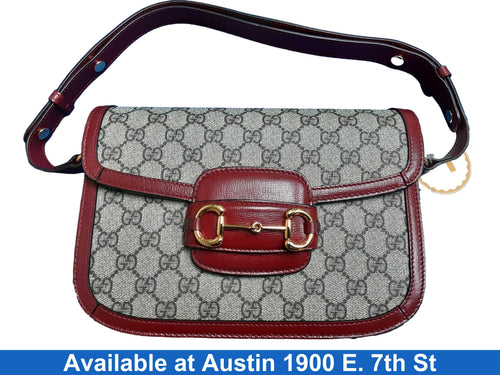 Gucci 1955 Horsebit Shoulder Bag Supreme Red Purse / Handbag