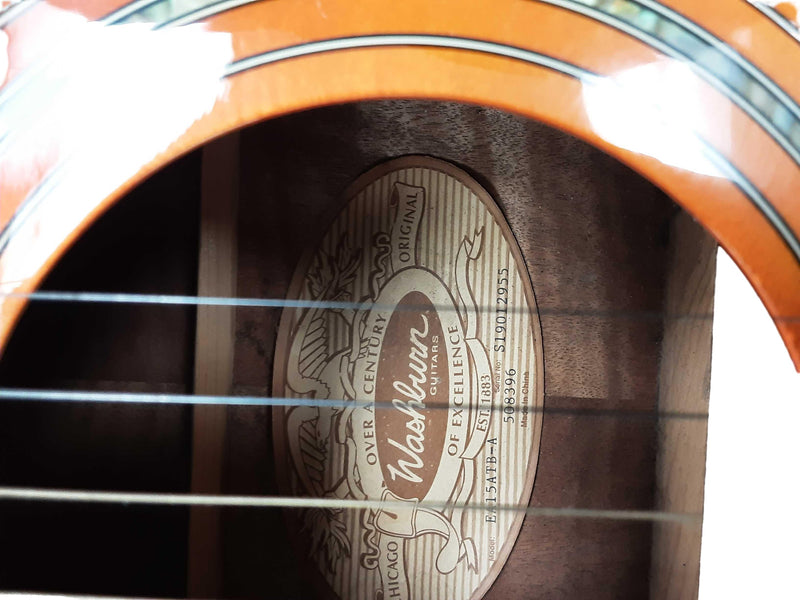 Washburn Ea15atb-a Beige / Tan Acoustic / Electric Classic Guitar
