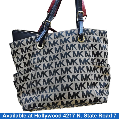 Michael Kors Jet Set Signature Logo Weekender Bag Brown Purse / Handbag