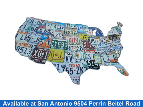 Us Map License Plate Map Multi-color Painting / Picture / Mirror