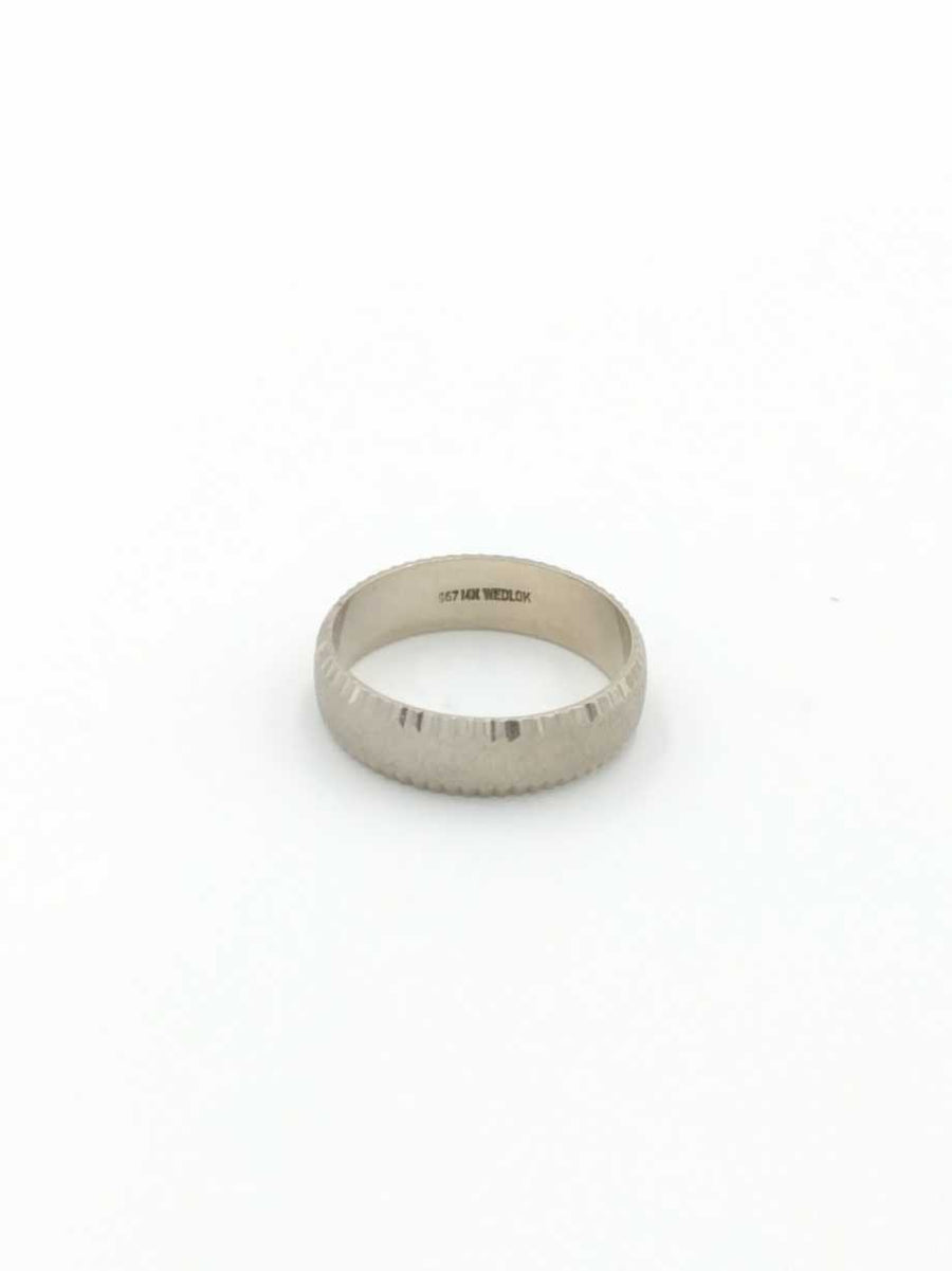 Ring - Wedding Band - White Gold 14k (.585) 5.2 grams Size 10