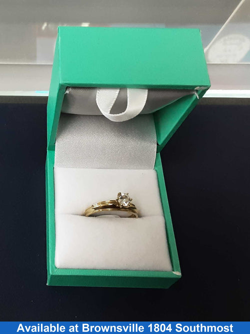 Women's Ring - Solitaire - Yellow Gold 10k (.417) 2 grams Size 20