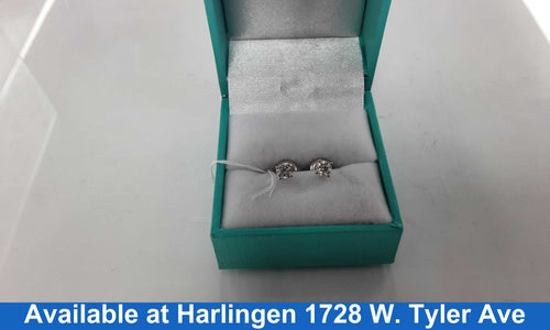 Double Stud Earring - White Gold 14k (.585) 0.9 grams