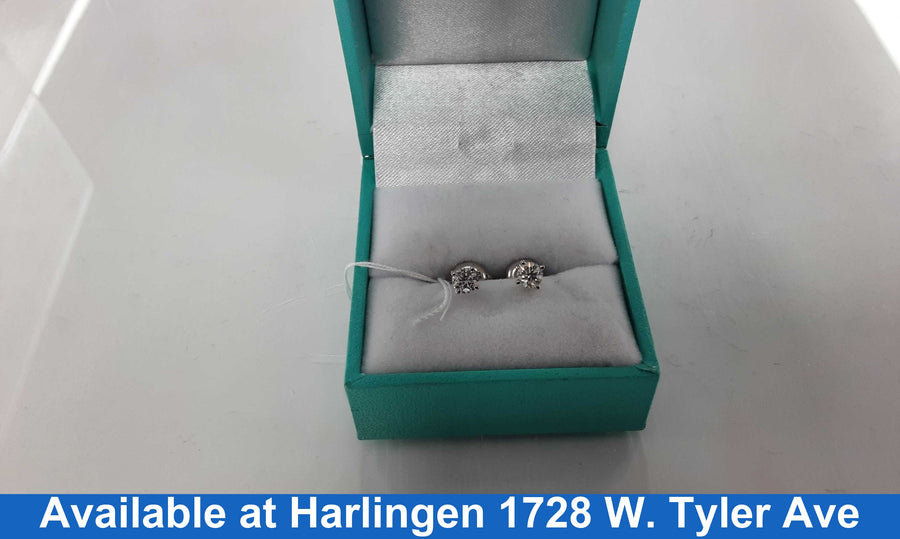 Double Stud Earring - White Gold 14k (.585) 0.9 grams