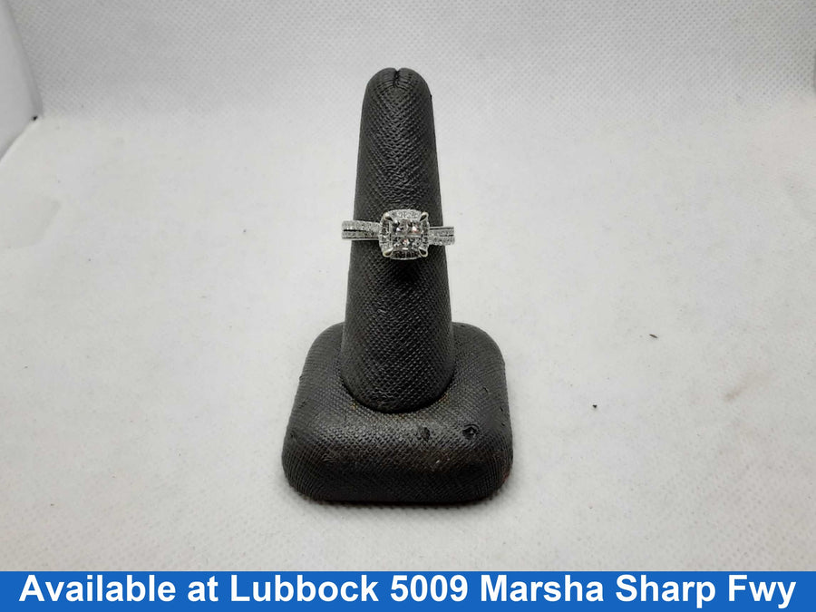 Ring - Wedding Set - White Gold 14k (.585) 4.8 grams Size 7.5