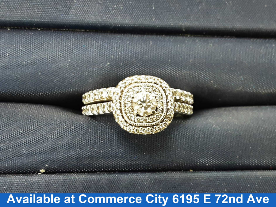 Ring - Engagement Set - White Gold 14k (.585) 7.7 grams Size 8