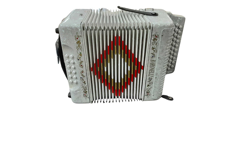 Baronelli White Color White Button Accordion