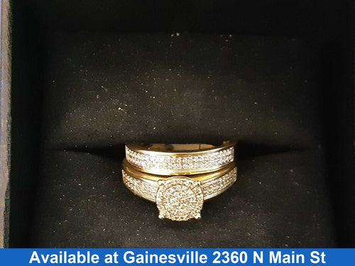 Ring - Engagement Set - Yellow Gold 10k (.417) 4.6 grams Size 8.5