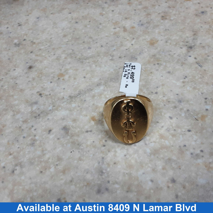 Men's Ring - Yellow Gold 14k (.585) 16 grams Size 10