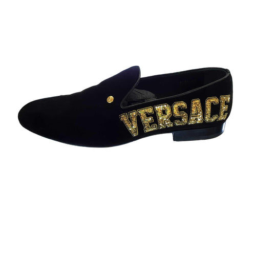 Versace Medusa V E L V E T Slippers Black