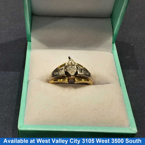 Ring - Engagement Set - Yellow Gold 18k (.750) 7 grams Size 6