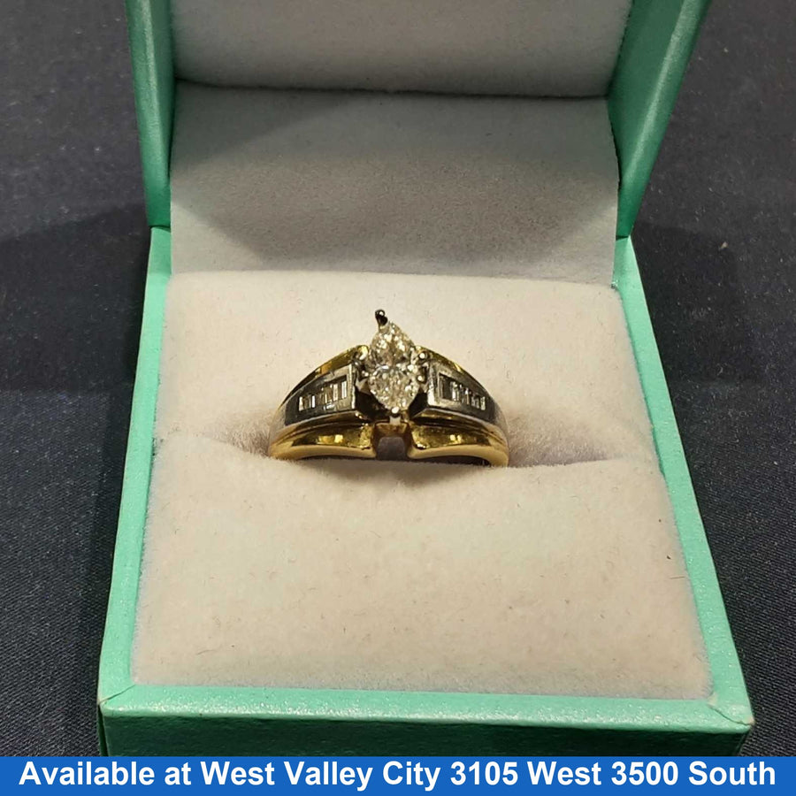 Ring - Engagement Set - Yellow Gold 18k (.750) 7 grams Size 6