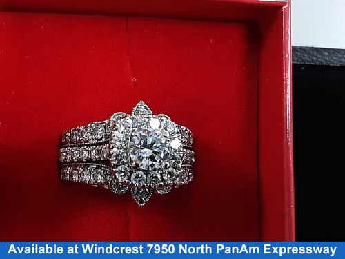 Ring - Engagement Set - White Gold 14k (.585) 12.7 grams Size 7