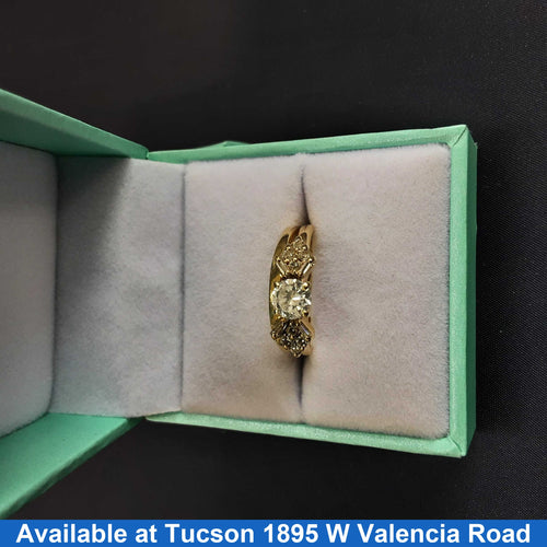 Ring - Engagement Set - Yellow Gold 14k (.585) 4.6 grams Size 7.5