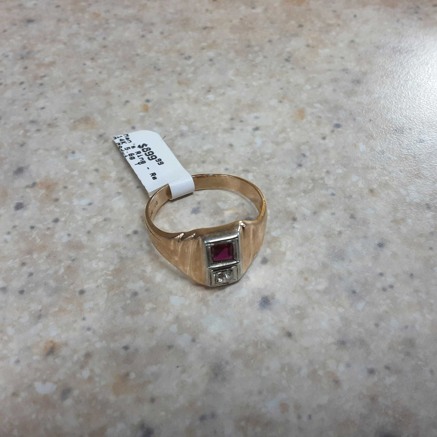 Men's Ring - Yellow Gold 14k (.585) 5.6 grams Size 12