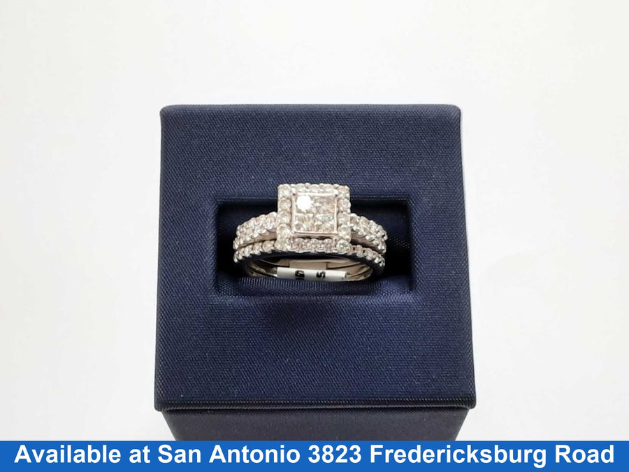 Engagement Set Diamonds White Gold 14k Size 6