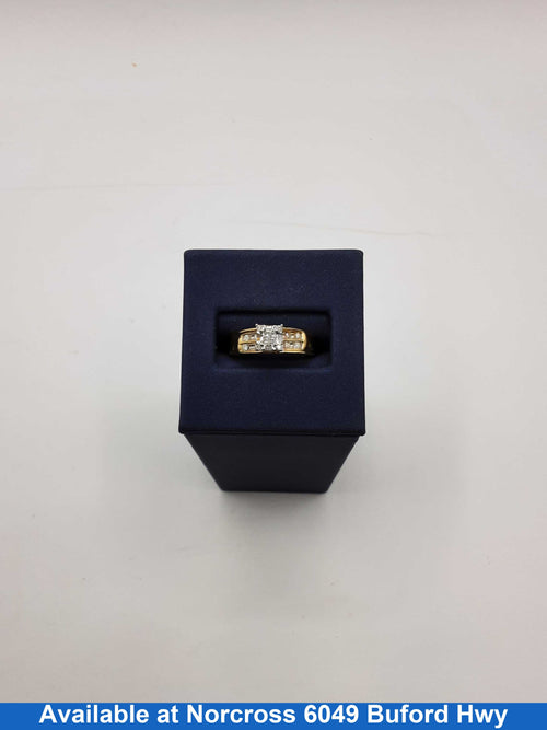 Women's Ring - Solitaire - Yellow Gold 14k (.585) 3.4 grams Size 20