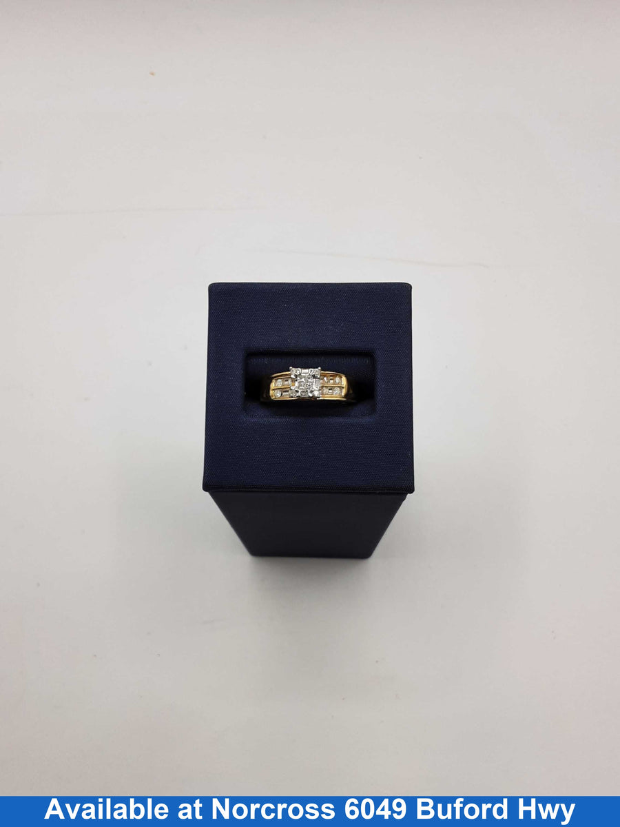 Women's Ring - Solitaire - Yellow Gold 14k (.585) 3.4 grams Size 20