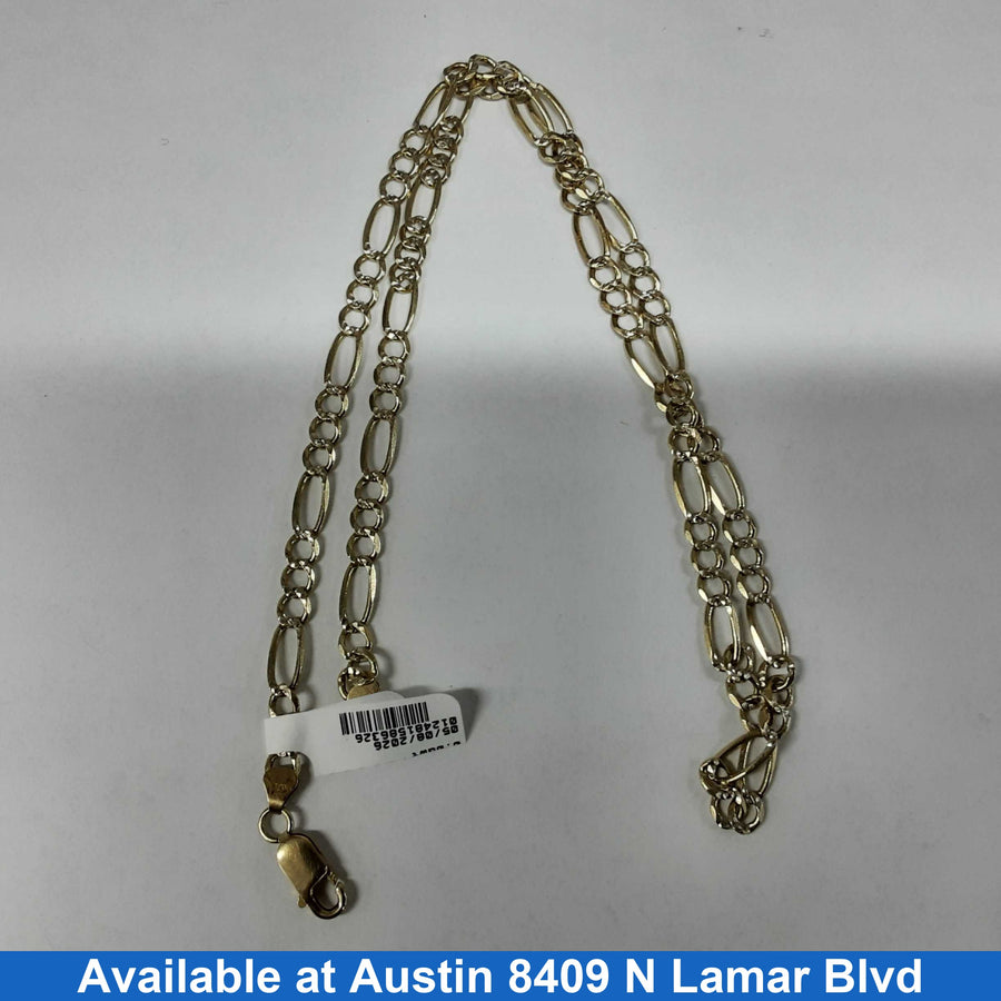 Figaro Chain - Yellow Gold 14k (.585) 16.1 grams 18 inch