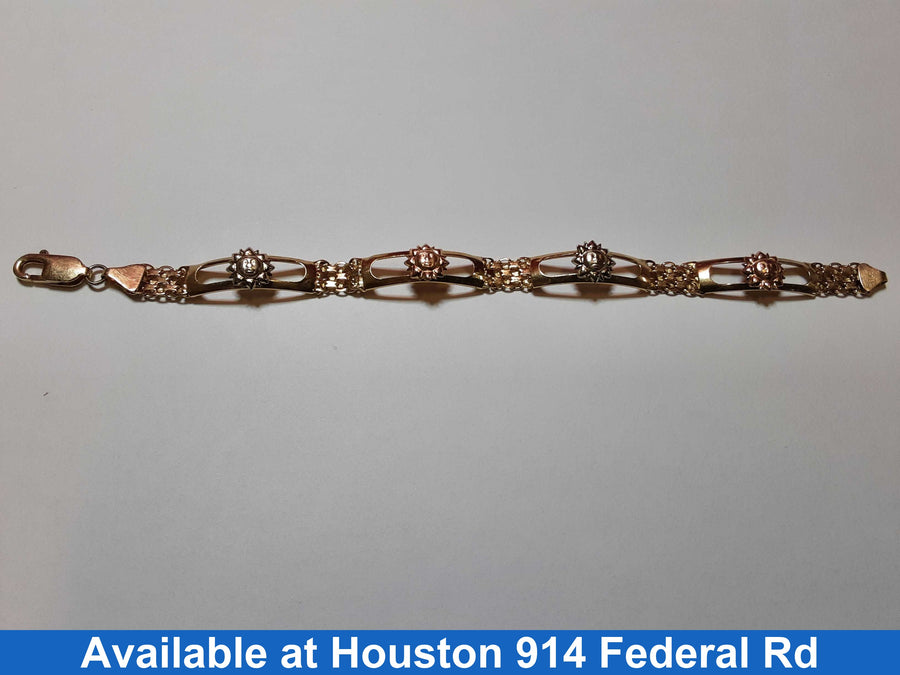 Bracelet - Tricolor Gold 10k (.417) 10.6 grams 7 inch