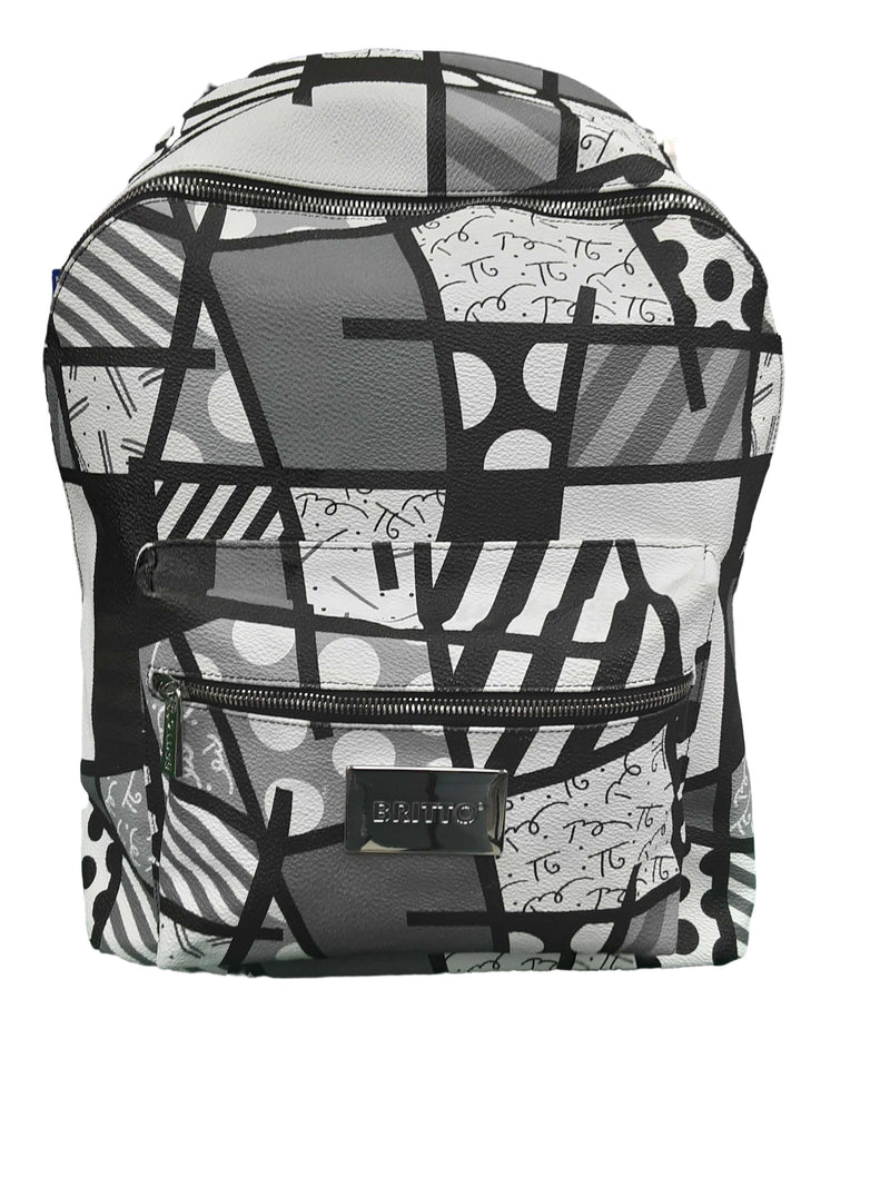 Britto Black Landscape White Backpack / Briefcase / Bag
