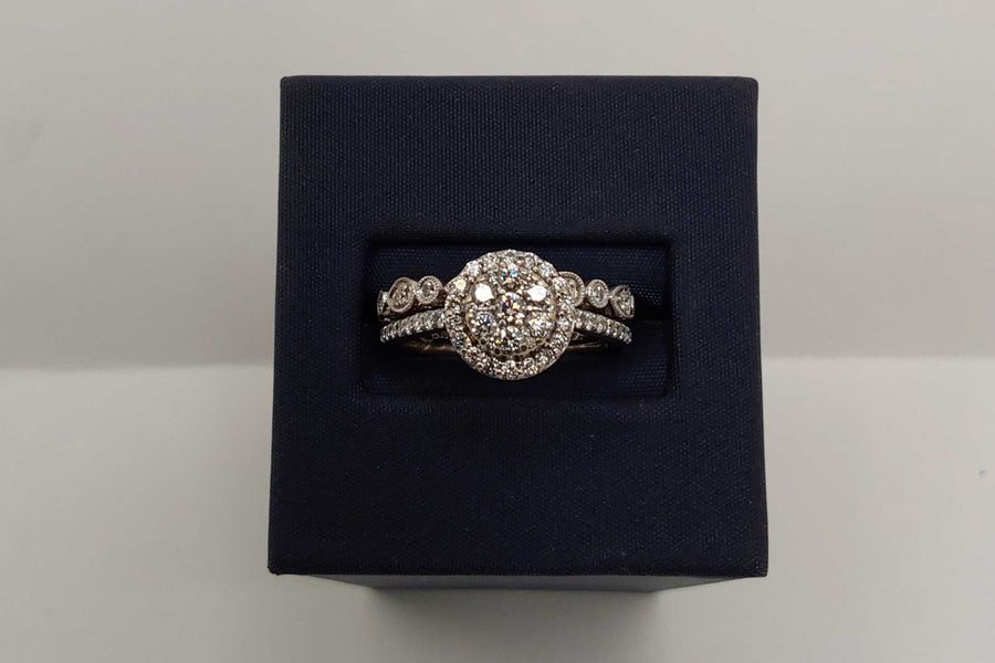Ring - Engagement Set - White Gold 10k (.417) 6.32 grams Size 7
