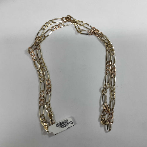 Figaro Chain - Tricolor Gold 14k (.585) 19.6 grams 22 inch