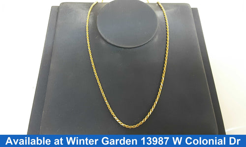 Rope Chain - Yellow Gold 18k (.750) 11.3 grams 22 inch