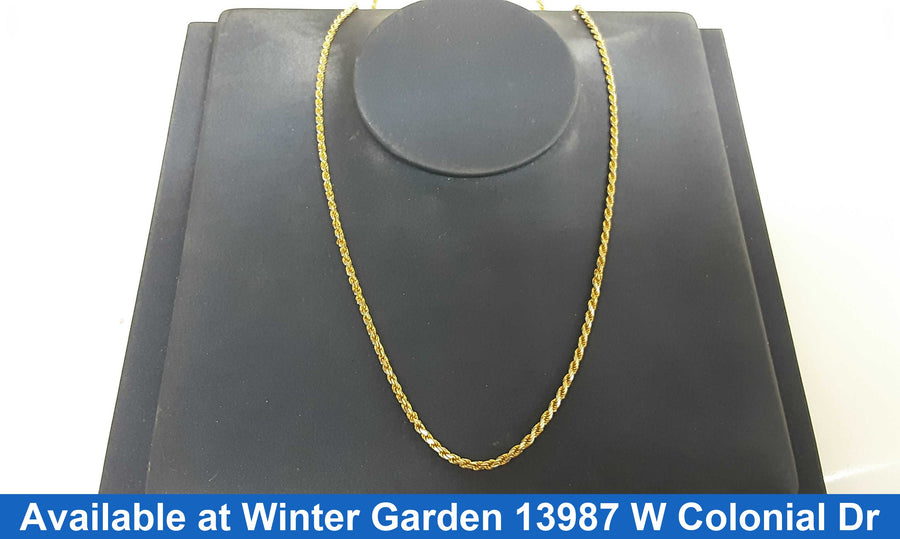 Rope Chain - Yellow Gold 18k (.750) 11.3 grams 22 inch