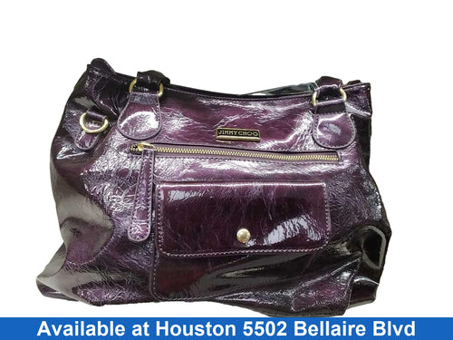 Jimmy Choo Longchamp Maroon Patent Leather Purple Purse / Handbag