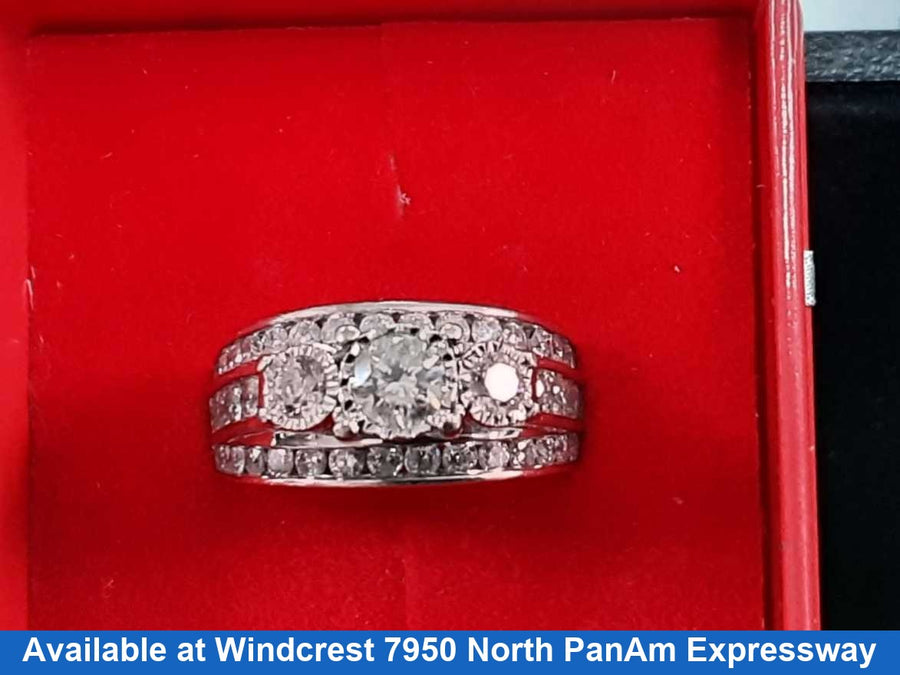 Ring - Engagement Set - White Gold 14k (.585) 7.7 grams Size 8
