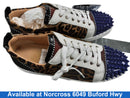 Christian Louboutin Nwob Leopard Print Pony Hair Blue Spike Multi-color