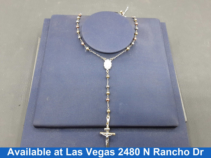 Bead Chain - Tricolor Gold 14k (.585) 11.5 grams 28 inch