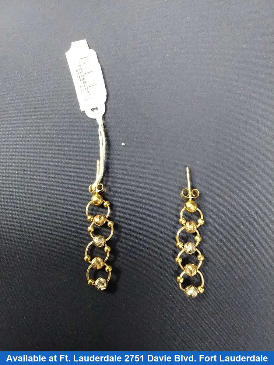 Earrings - Tricolor Gold 10k (.417) 2.4 grams