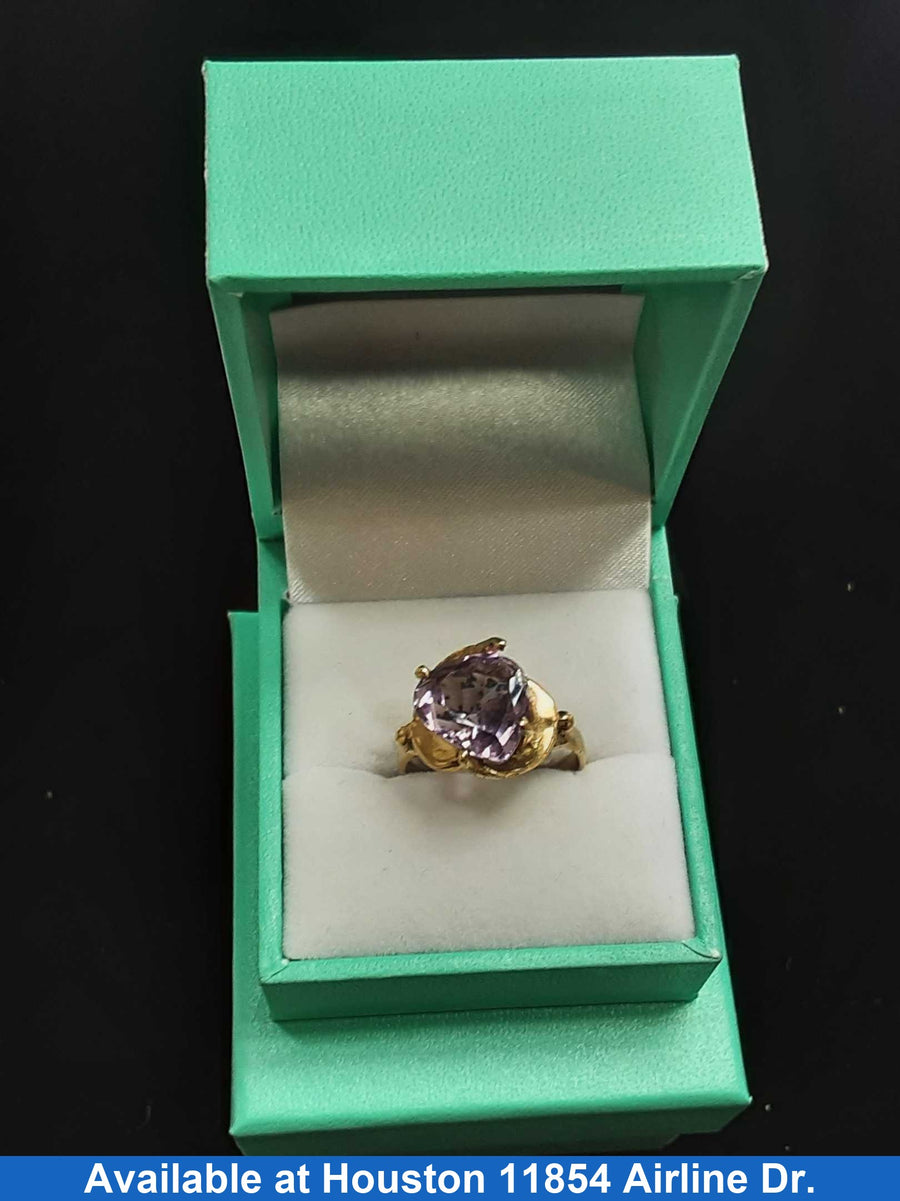 Women's Ring - Solitaire - Yellow Gold 10k (.417) 4.7 grams Size 8