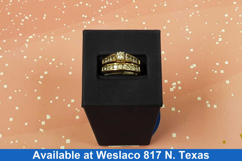 Ring - Engagement Set - Yellow Gold 14k (.585) 6.9 grams Size 7.5