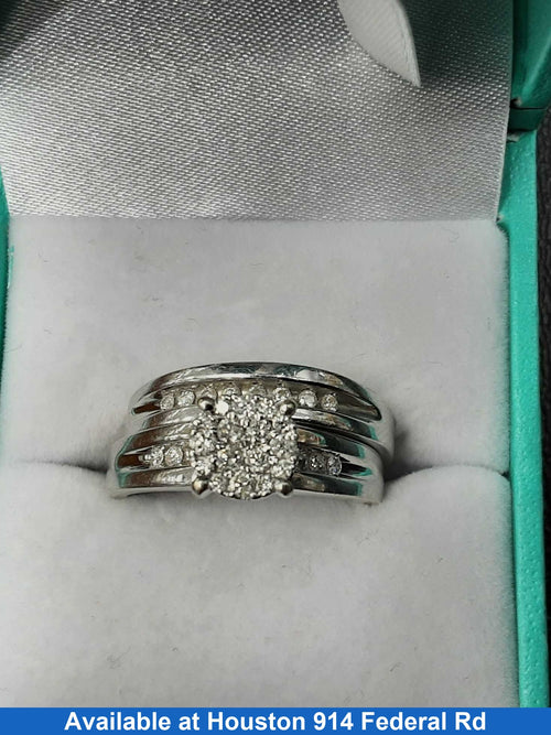 Ring - Wedding Set - White Gold 10k (.417) 6.8 grams Size 8