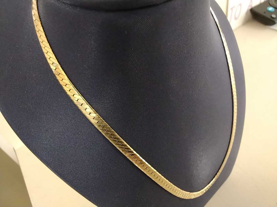 Herringbone Chain - Yellow Gold 14k (.585) 10.4 grams 14 inch