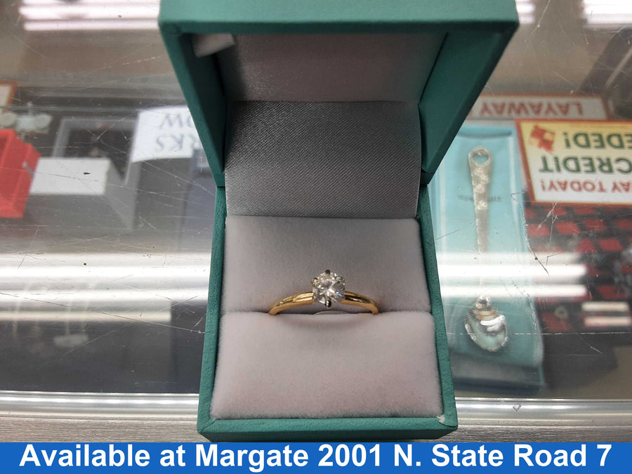 Women's Ring - Solitaire - Yellow Gold 14k (.585) 2.5 grams Size 8.5