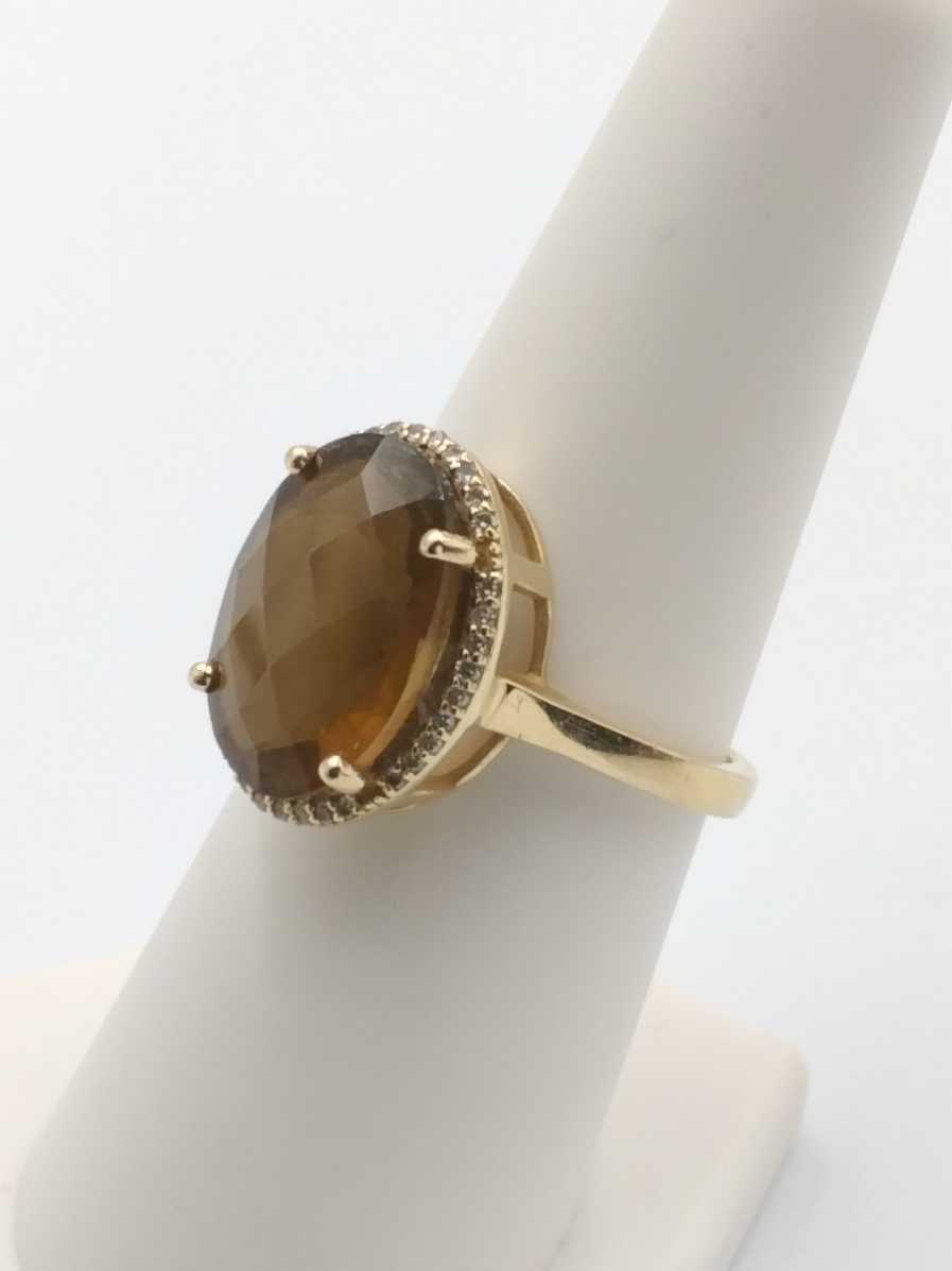 Women's Ring - Solitaire - Yellow Gold 14k (.585) 4.1 grams Size 7.5