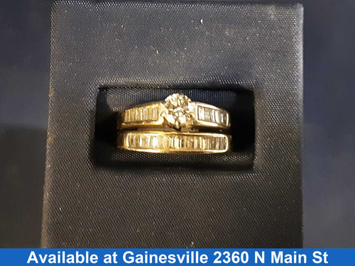 Ring - Engagement Set - White Gold 14k (.585) 5 grams Size 6