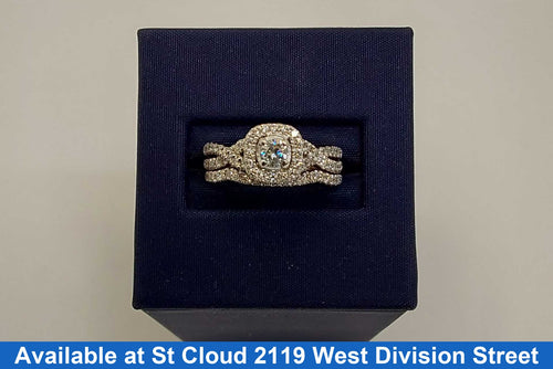 Ring - Wedding Set - White Gold 14k (.585) 3.57 grams Size 5
